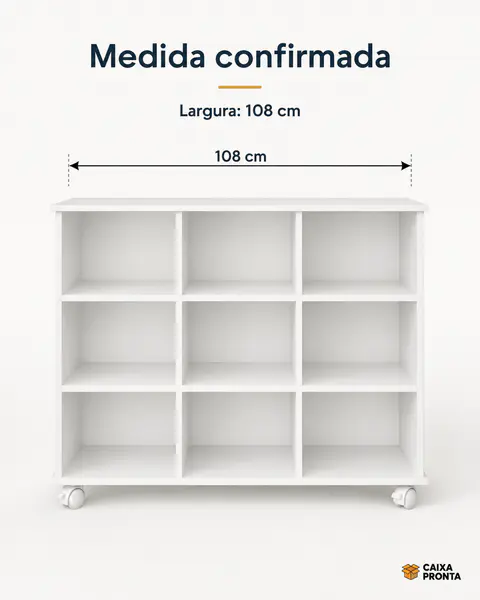 Organizador Infantil com Rodízios em MDF — vista 3