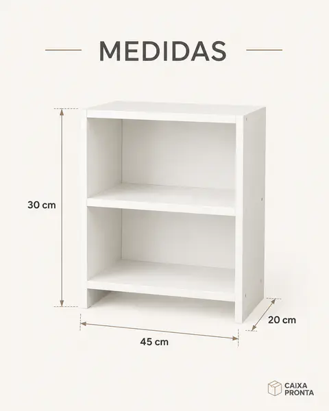 Mesa de Cabeceira com Nicho e Prateleira em MDF — vista 2