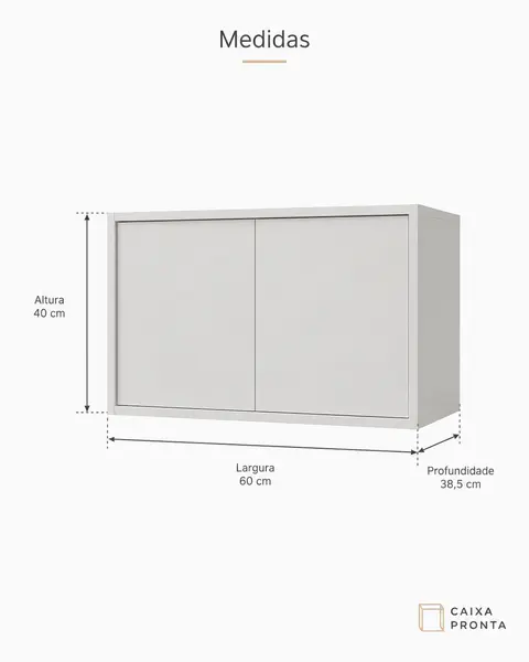 Armário Aéreo com 2 Portas em MDF — vista 5