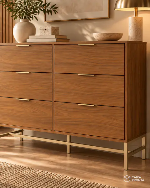 Cômoda Grande com 6 Gavetas em MDF — vista 2