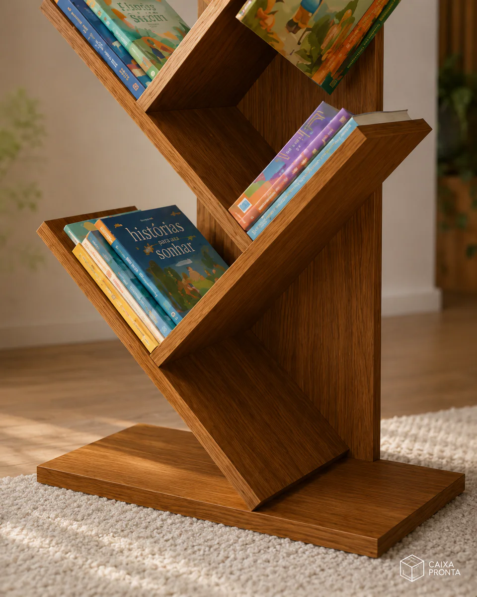 Organizador de Livros com 5 Nichos em MDF — vista principal