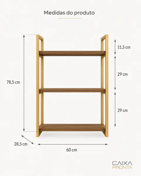 Nicho Industrial com 3 Prateleiras em MDF — vista 4