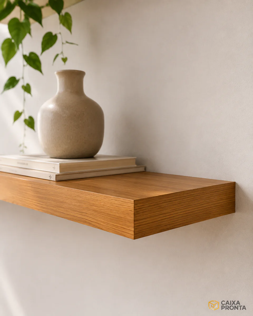 Kit com 4 Prateleiras e Suporte Invisível em MDF — vista principal