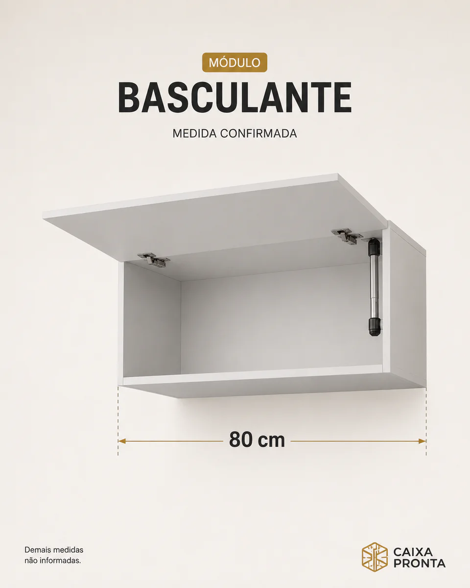 Armário Aéreo Basculante de 80 cm em MDF — vista principal