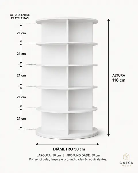 Sapateira Giratória Vertical para 20 Pares em MDF — vista 2