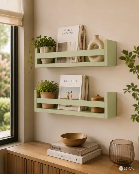 Kit com 2 Prateleiras para Livros em MDF — vista 3