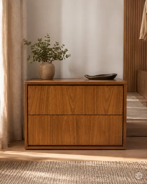 Mesa de Cabeceira com 2 Gavetas em MDF — vista 2