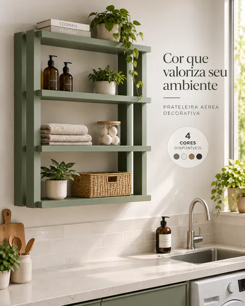Prateleira Aérea Compacta em MDF — vista 7