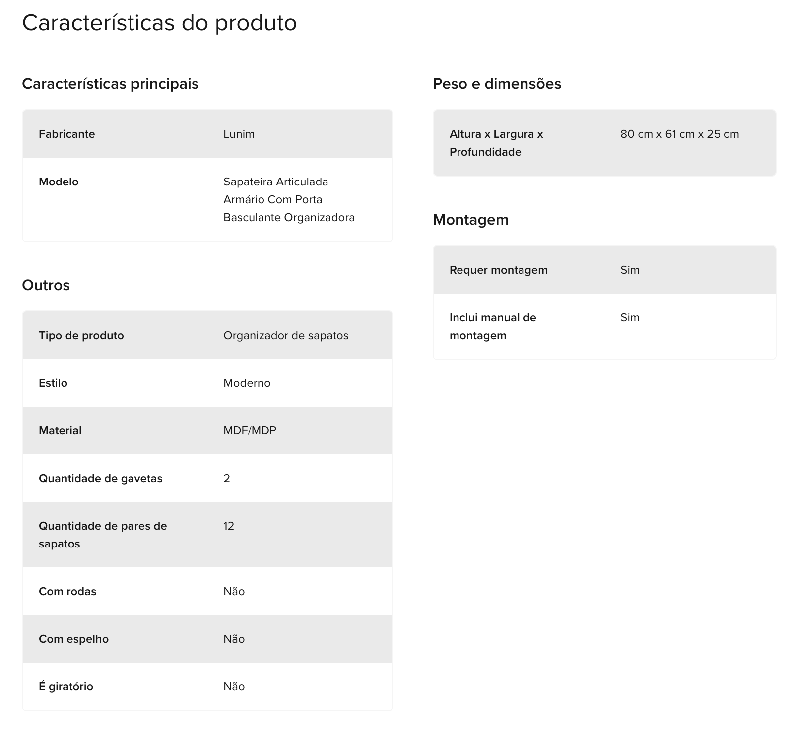 Sapateira 3 Prateleiras