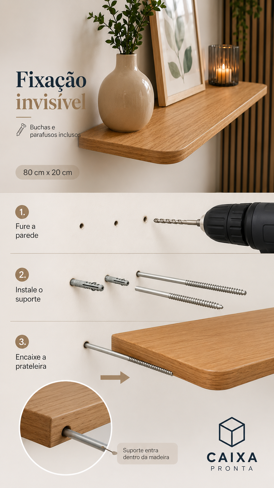 Kit 1 Prateleira Mdf em MDF — vista 3