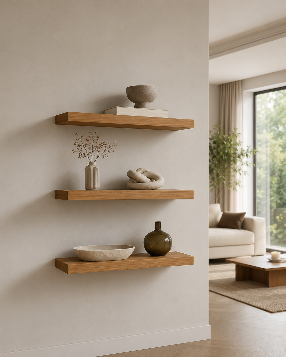 Kit 3 Prateleiras Mdf 60x20 Suporte Invisivel Resistente