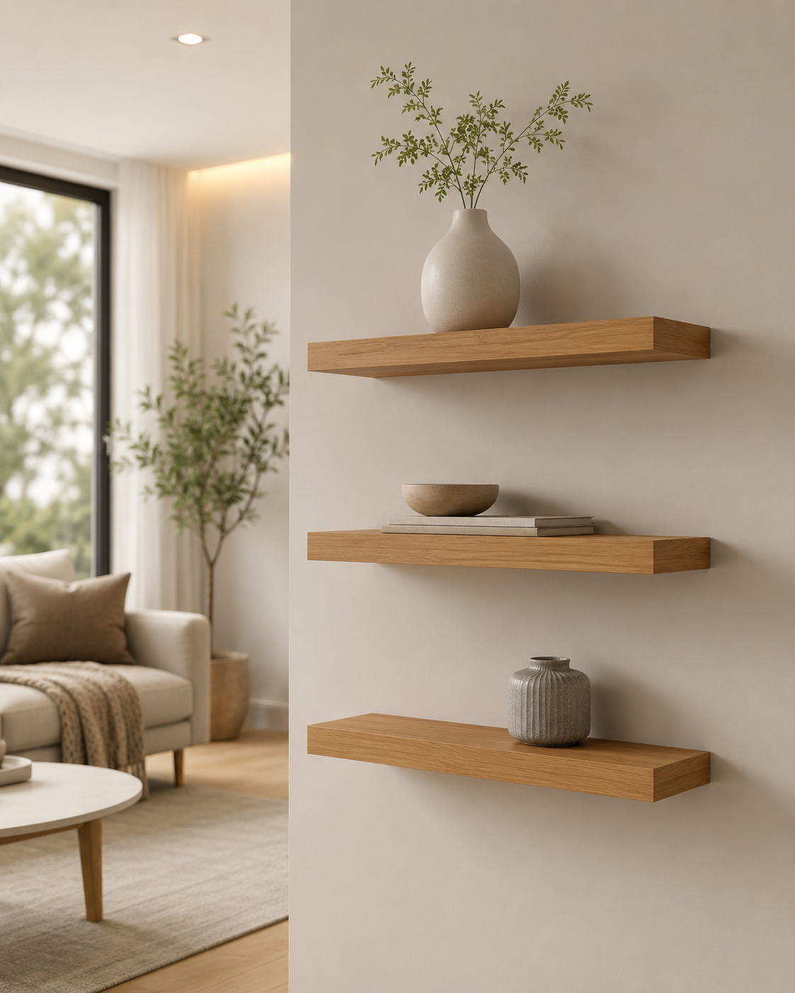Kit 3 Prateleiras Mdf 60x20 Suporte Invisivel Resistente em MDF — vista 4