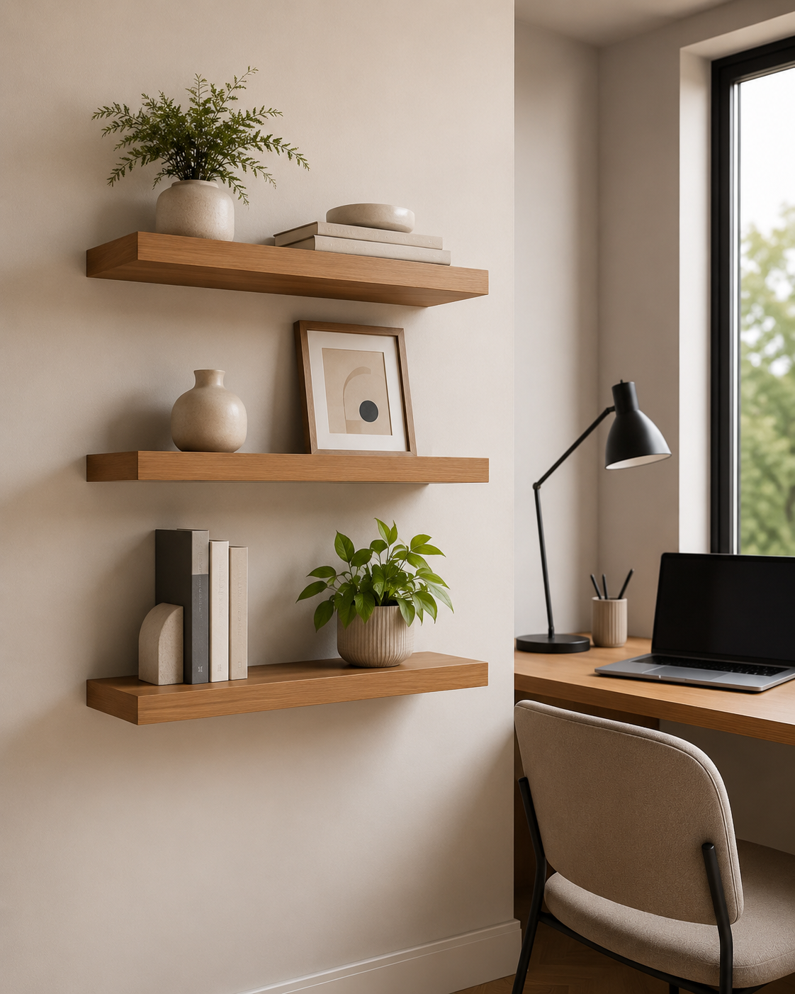 Kit 3 Prateleiras Mdf 60x20 Suporte Invisivel Resistente em MDF — vista 2