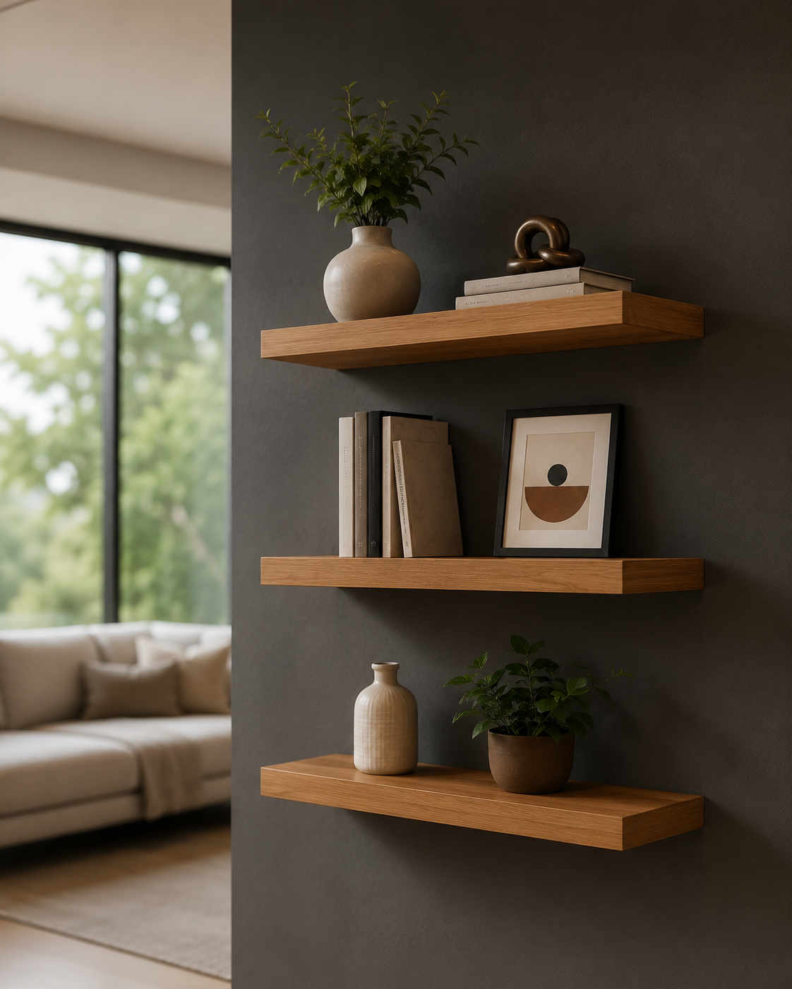 Kit 3 Prateleiras Mdf 60x20 Suporte Invisivel Resistente em MDF — vista 3