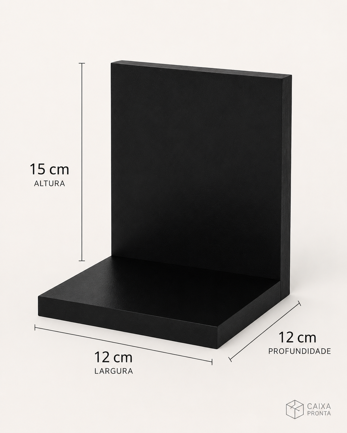 Kit 2 Nicho L Pequeno Minimalista Funcional Multiuso Mdf em MDF — vista 3
