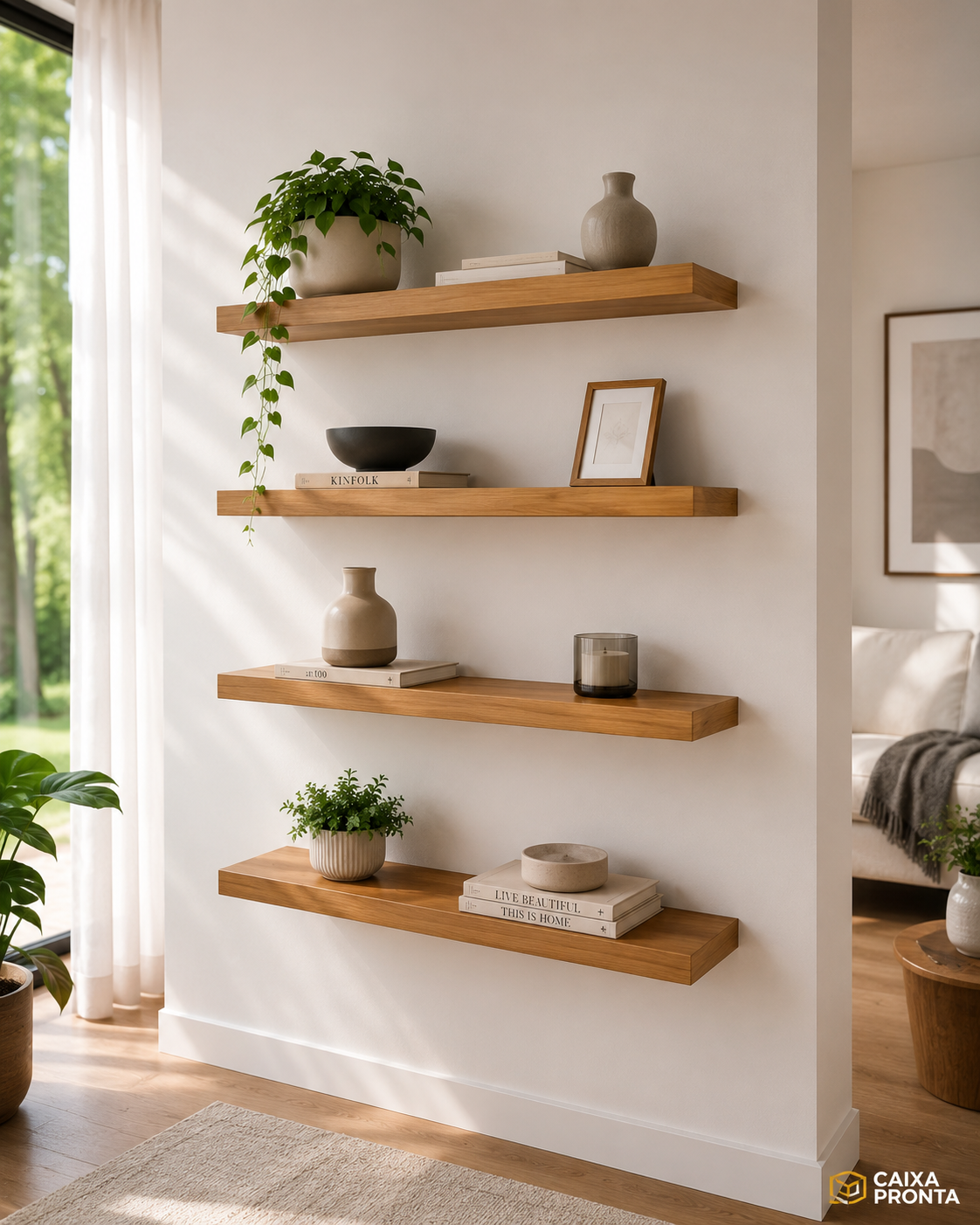 Kit 4 Prateleiras 60x10 Suporte Invisível em MDF — vista 5