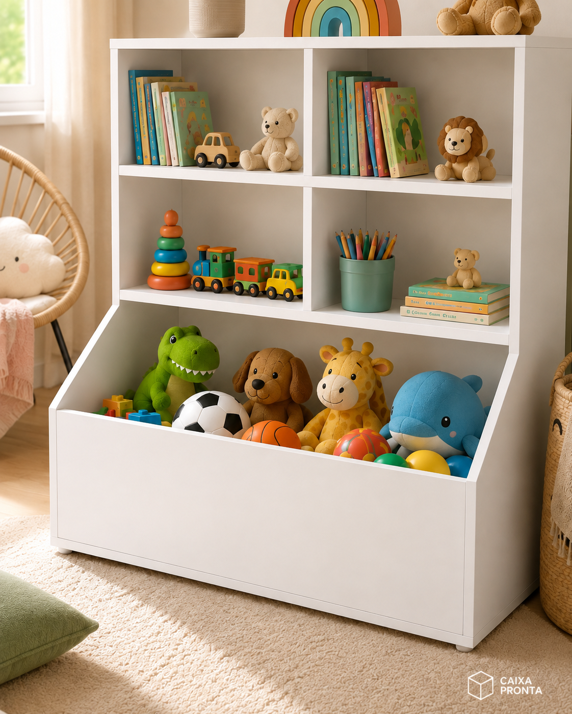 Organizador de Brinquedos 5 Nichos Funcional em MDF — vista 2
