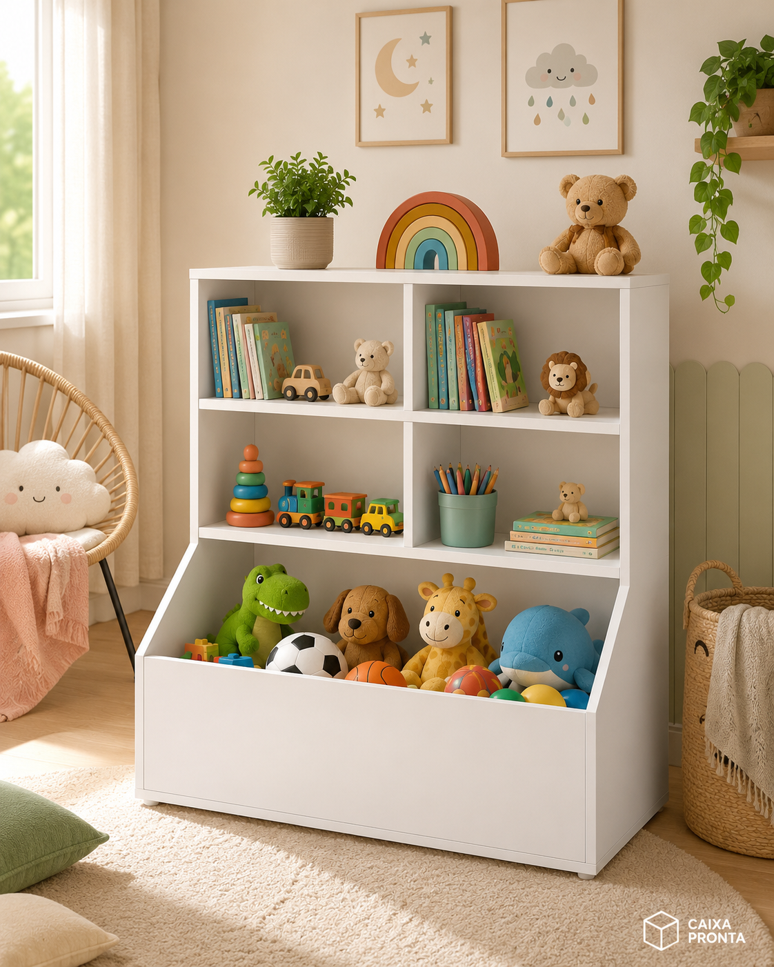 Organizador de Brinquedos 5 Nichos Funcional em MDF — vista 5