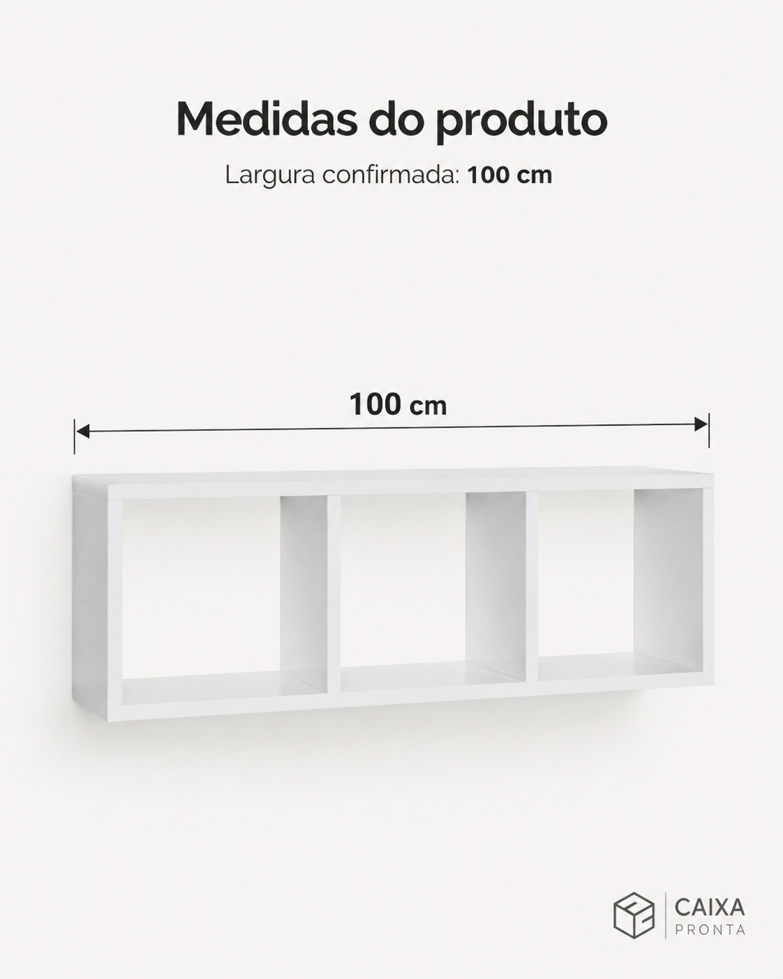 Nicho Retangular Triplo Decorativo Livro Foto Sala Quarto em MDF — vista 3