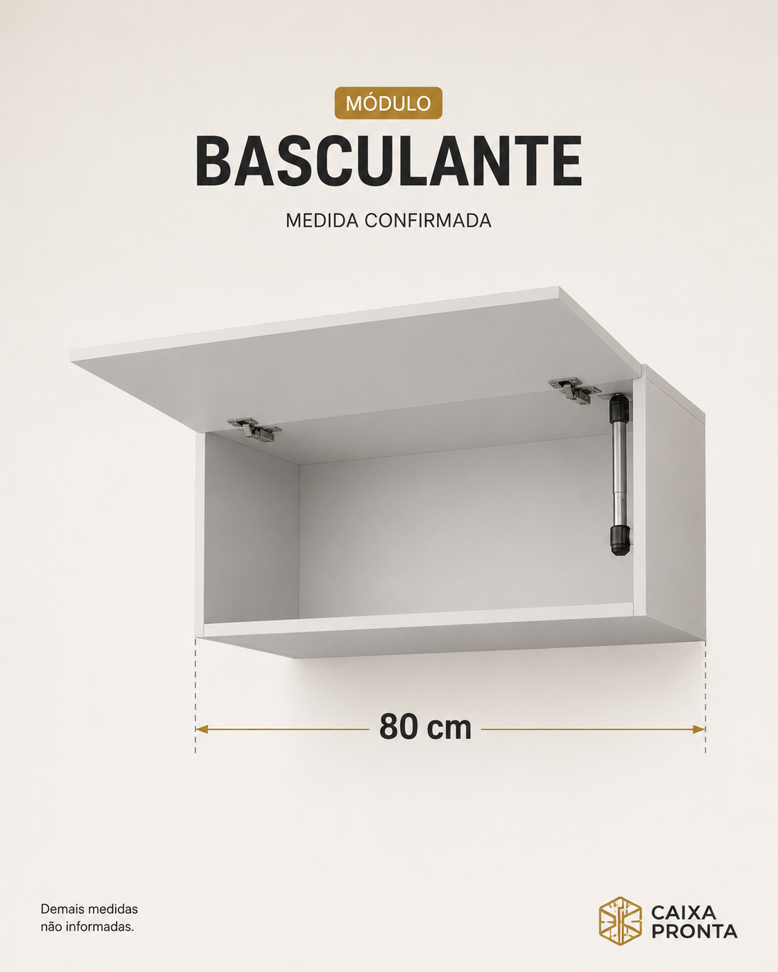Nicho Aereo Cozinha 80cm Porta Basculante MDF Branco