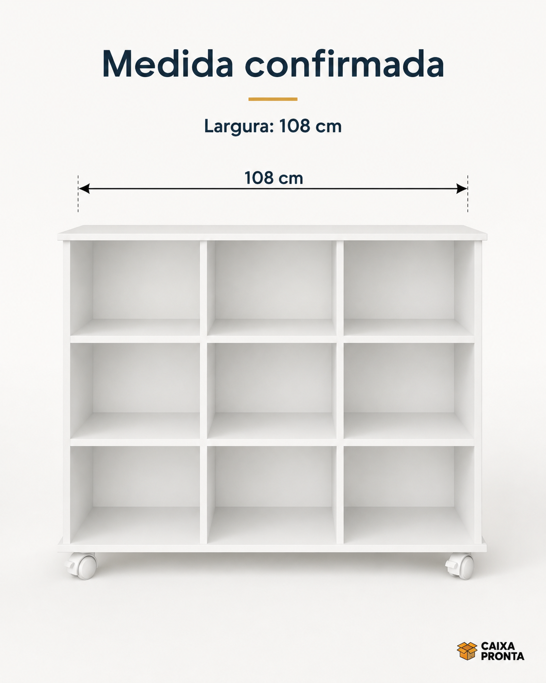 Nicho Organizador Brinquedoteca com Rodizios Branco Qmovi em MDF — vista 3