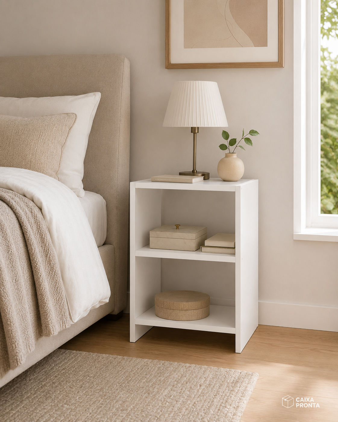 Mesinha de Cabeceira MDF Nicho Prateleira para Quarto em MDF — vista 3