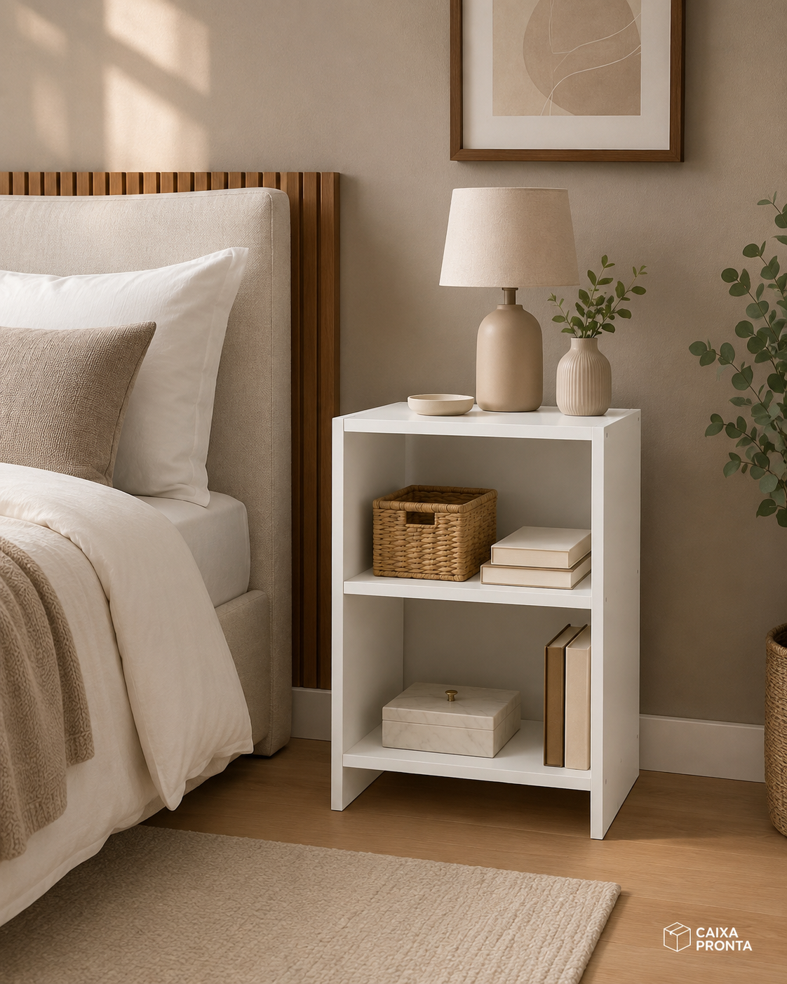Mesinha de Cabeceira MDF Nicho Prateleira para Quarto em MDF — vista 4