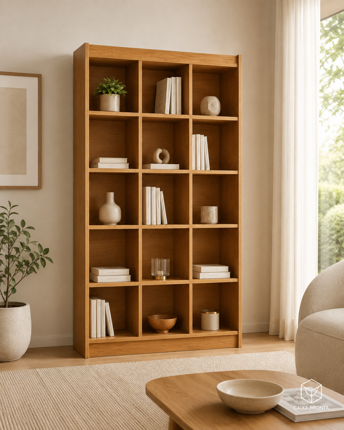 Estante Colmeia 15 Nichos 185x92x32 100 Mdftx 15mm em MDF — vista 2