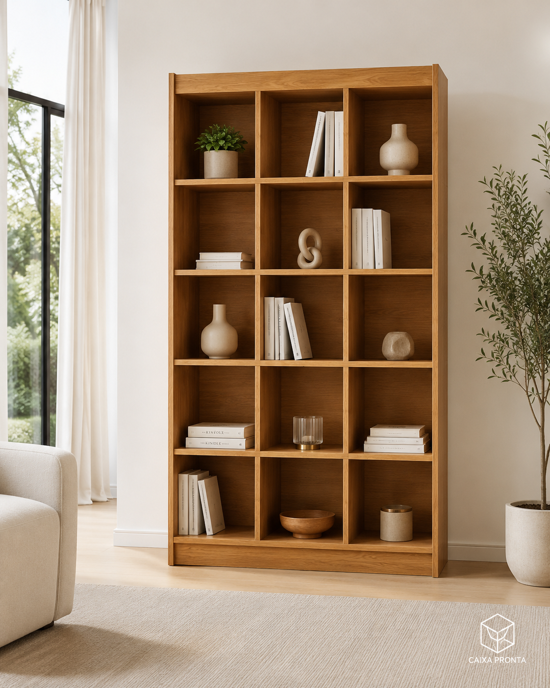 Estante Colmeia 15 Nichos 185x92x32 100 Mdftx 15mm em MDF — vista 4
