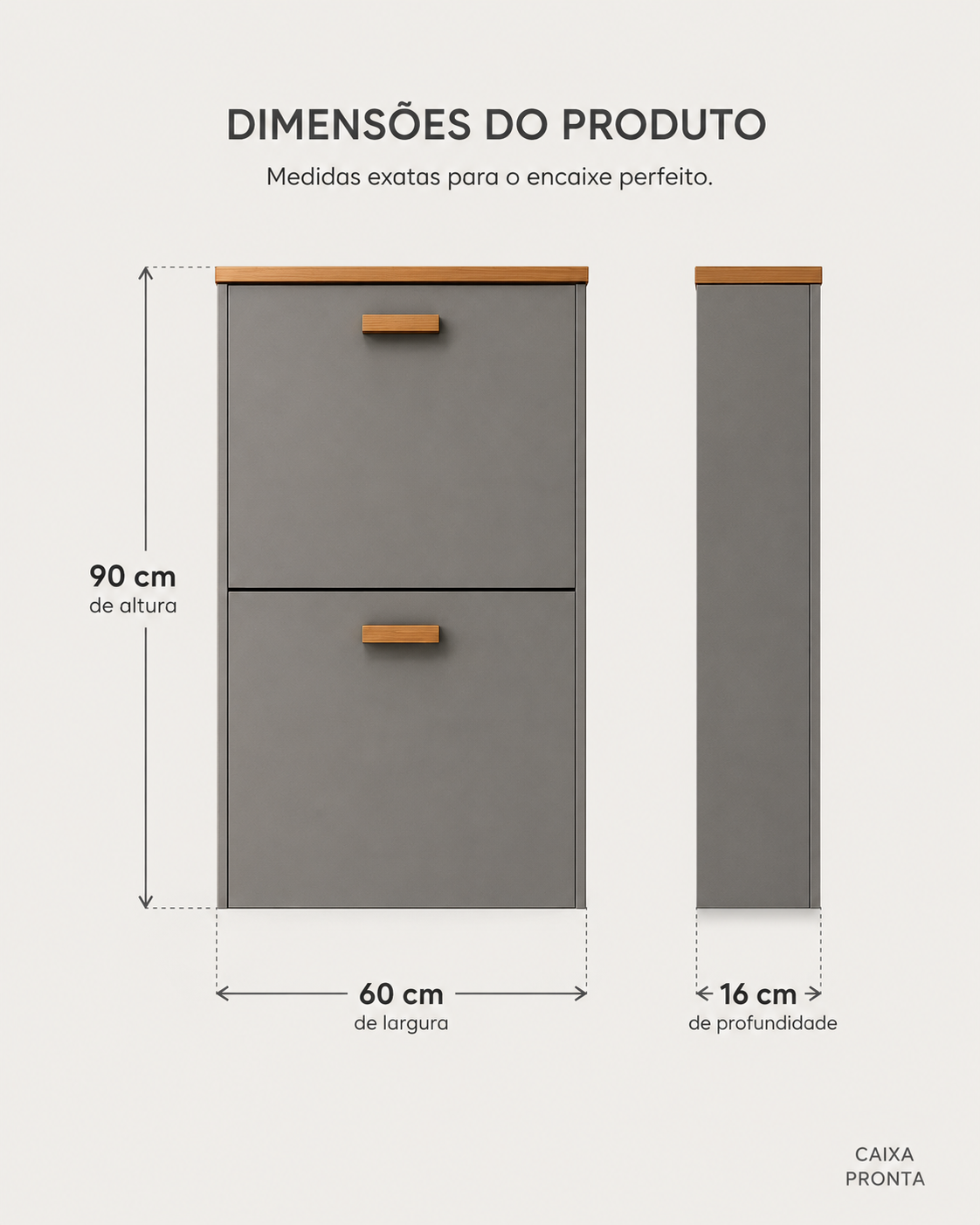 Sapateira Suspensa 2 Portas Organizador Hall MDF em MDF — vista 5