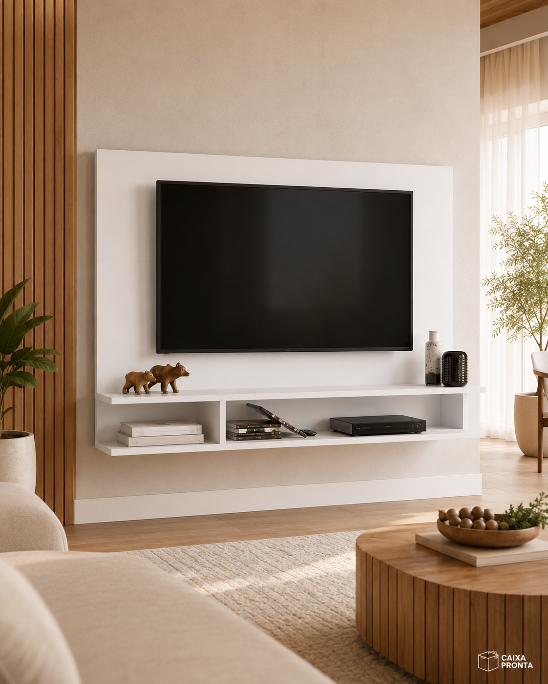 Painel para Tv 50 Polegadas com Nicho e Prateleira para em MDF — vista 3