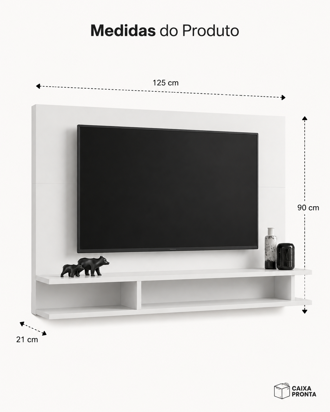 Painel para Tv 50 Polegadas com Nicho e Prateleira para em MDF — vista 2