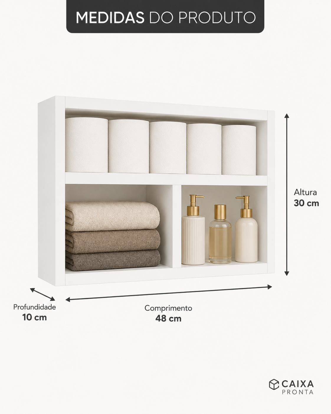 Nicho Prateleira Colmeia MDF P Banheiro Lavabo Decoracao em MDF — vista 2