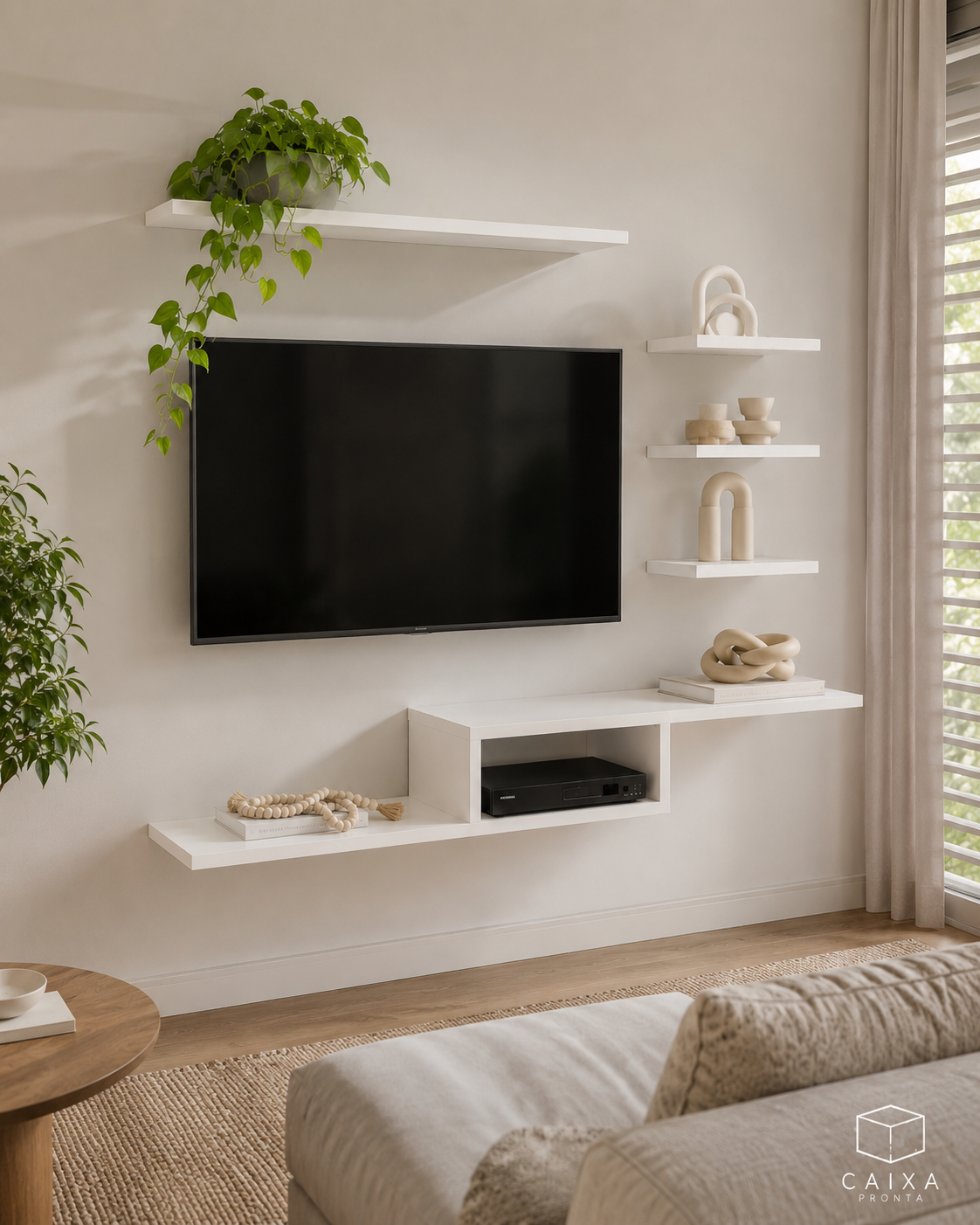 Kit 4 Prateleiras Nicho Rack Suspenso Tv Sala Quarto MDF