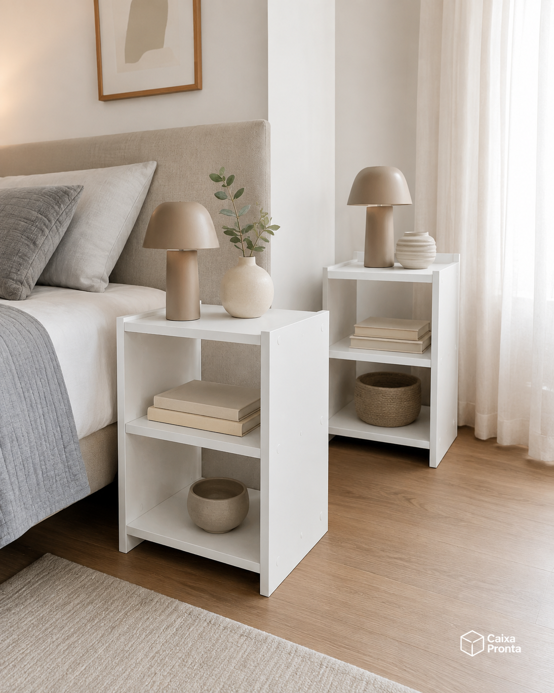 Kit 2 Mesas de Cabeceira Nicho Quarto em MDF — vista 2