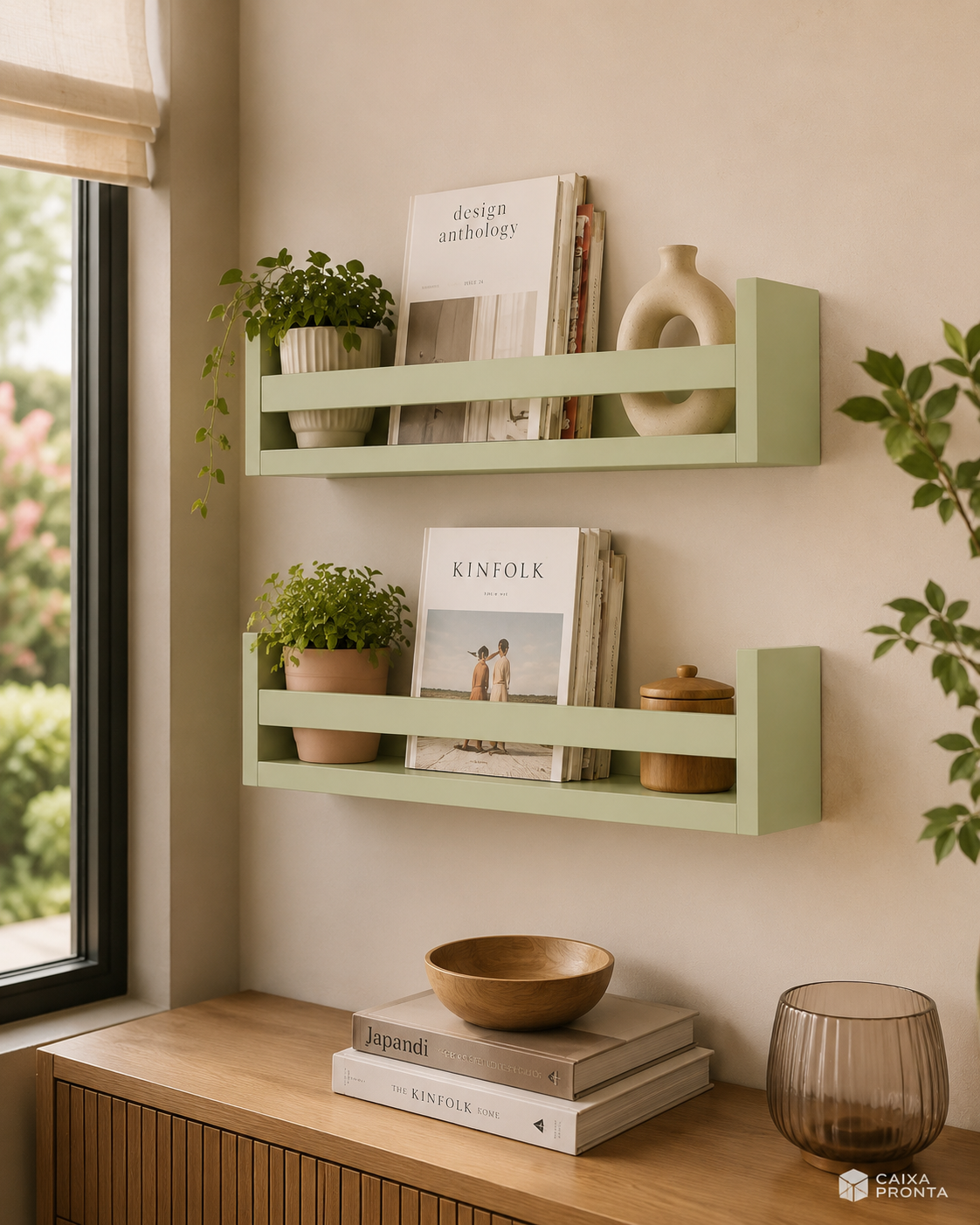 Kit 2 Prateleira 50cm para Livro Revista Parede em MDF — vista 3
