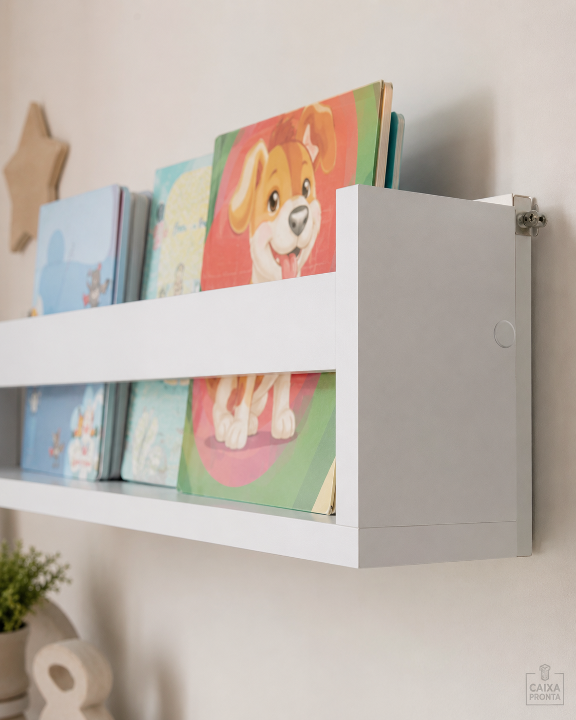 Kit 3 Prateleira 60cm Branco para Livro Revista Infantil