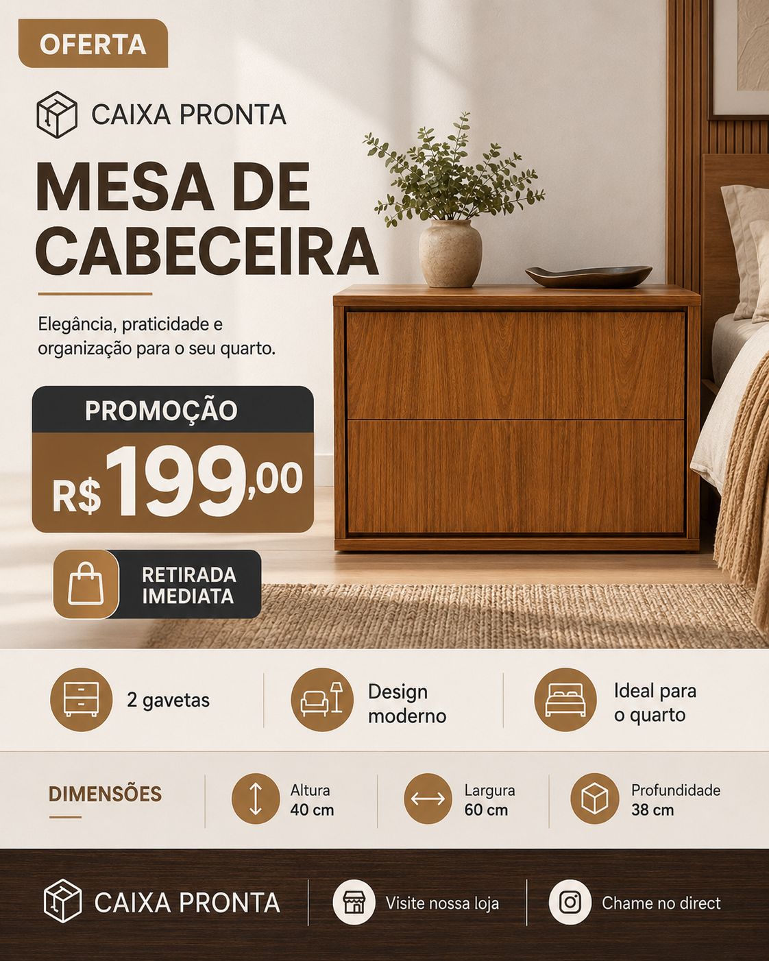 MESA DE CABECEIRA