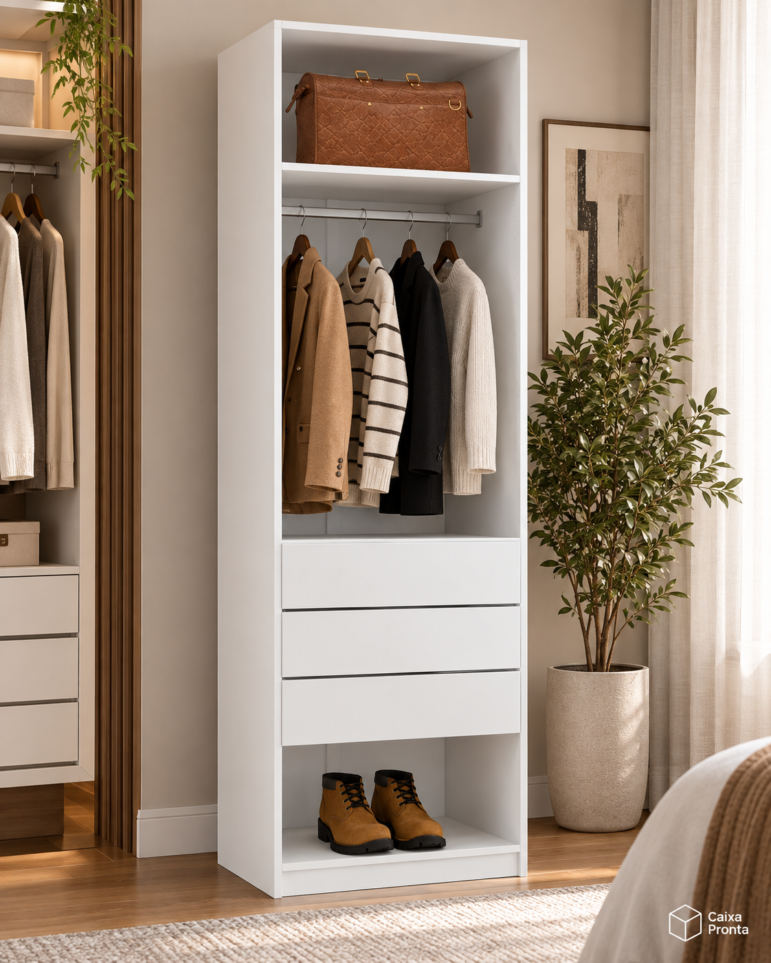 Modulo Closet com Gaveteiro e Prateleiras
